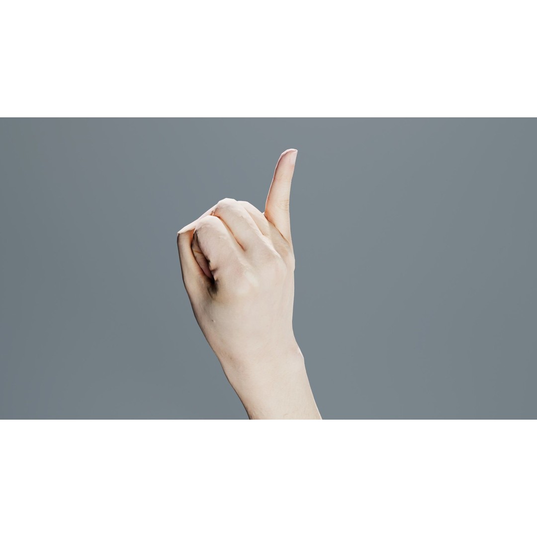 Finger Alphabet I 3D Model – Low Poly Character with PBR Textures - View 10
