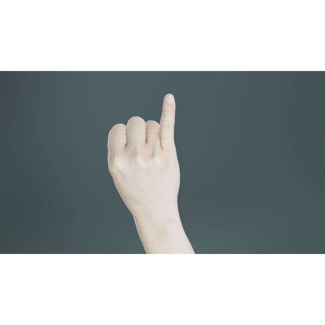 Finger Alphabet I 3D Model – Low Poly Character with PBR Textures - View 12