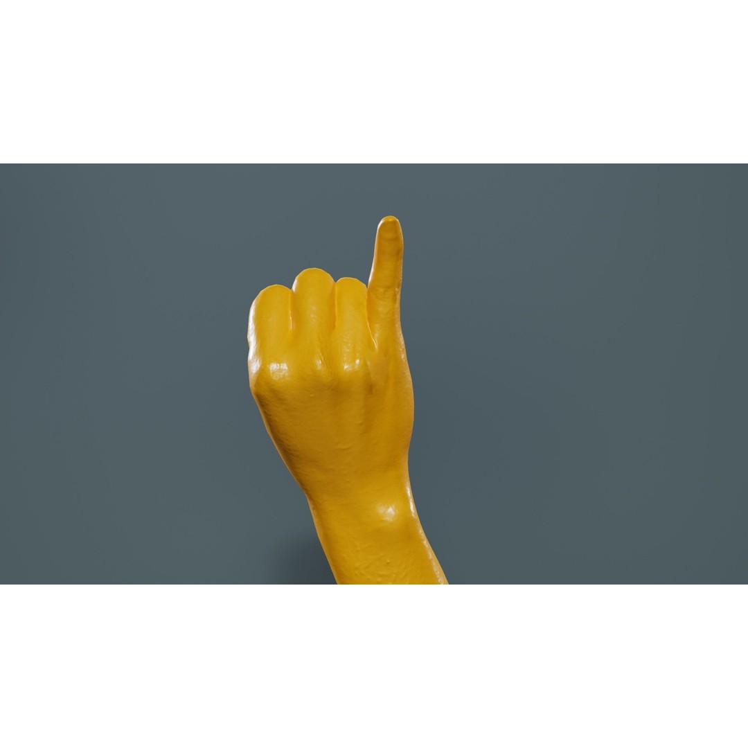 Finger Alphabet I 3D Model – Low Poly Character with PBR Textures - View 15