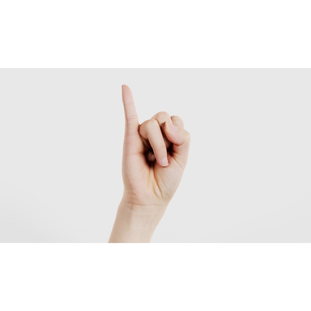 Finger Alphabet I 3D Model – Low Poly Character with PBR Textures - View 18