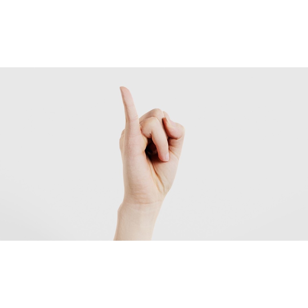 Finger Alphabet I 3D Model – Low Poly Character with PBR Textures - View 19