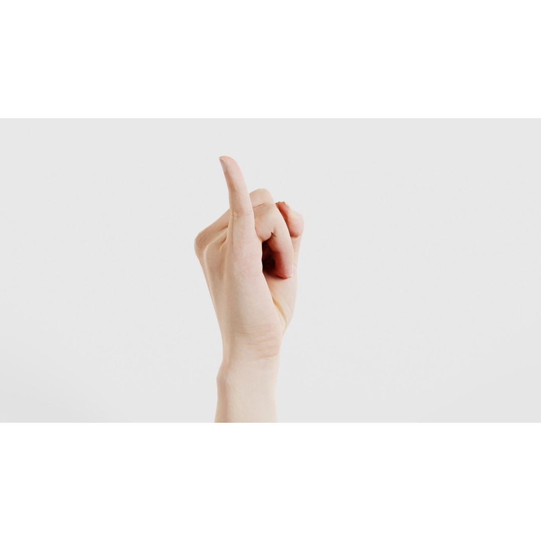 Finger Alphabet I 3D Model – Low Poly Character with PBR Textures - View 20