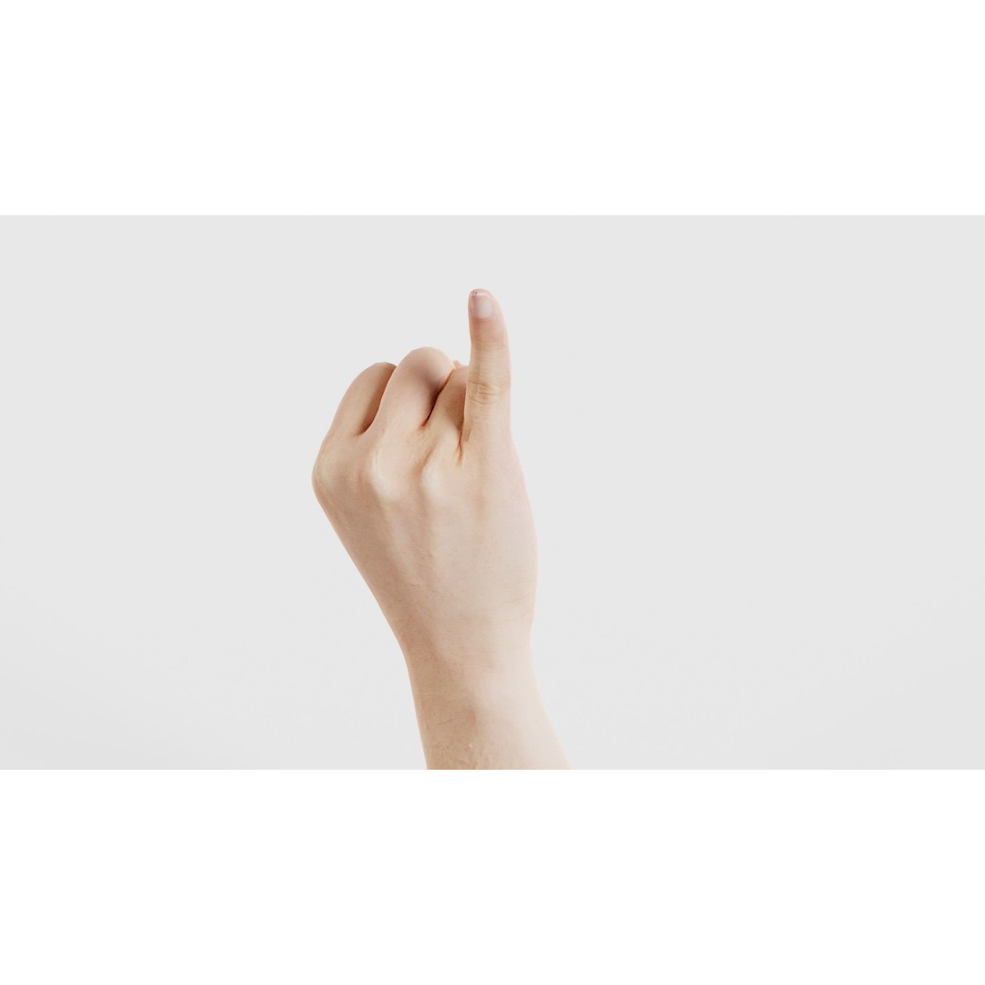 Finger Alphabet I 3D Model – Low Poly Character with PBR Textures - View 22
