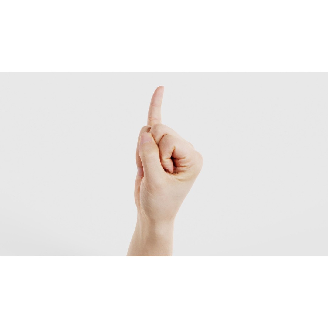 Finger Alphabet I 3D Model – Low Poly Character with PBR Textures - View 27