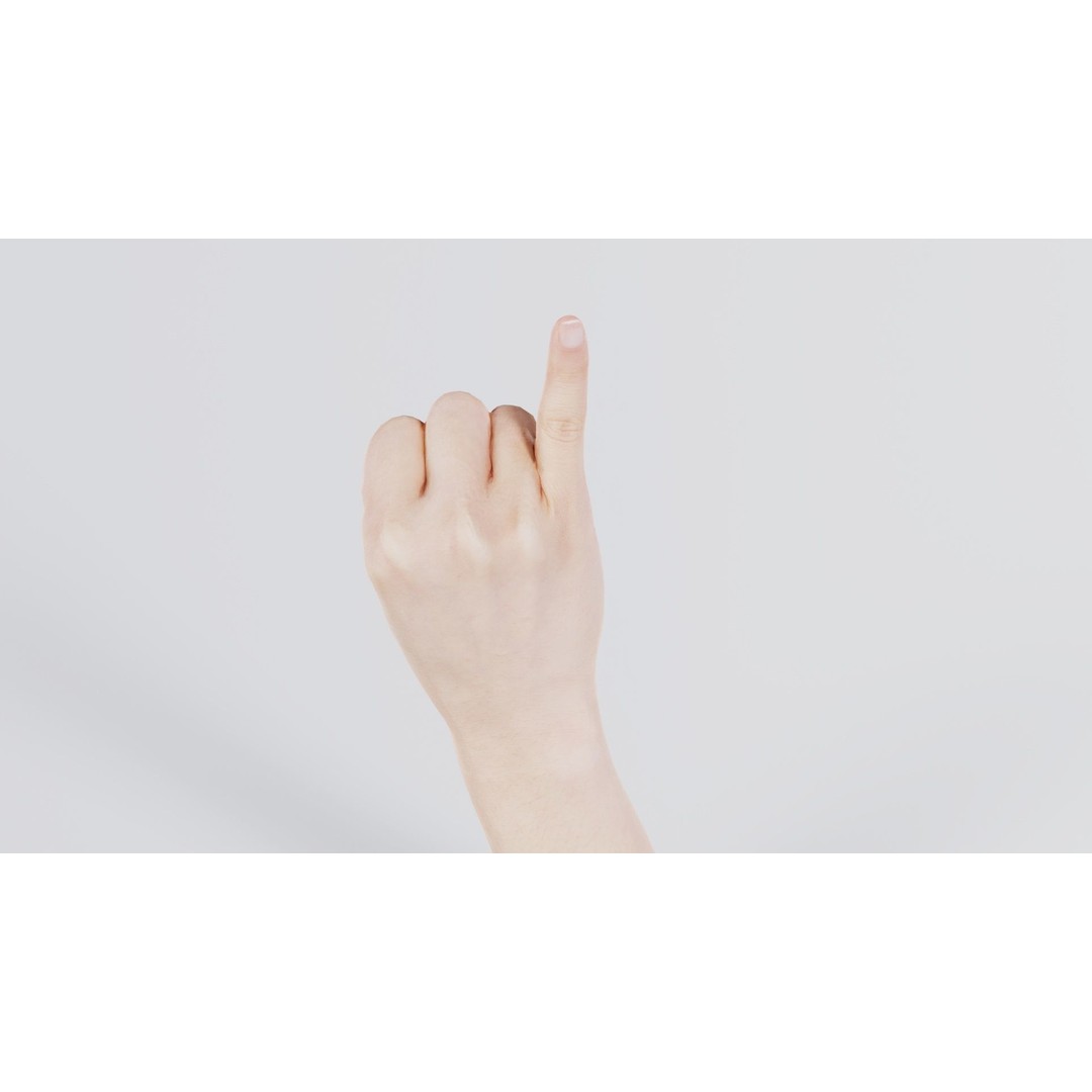 Finger Alphabet I 3D Model – Low Poly Character with PBR Textures - View 3