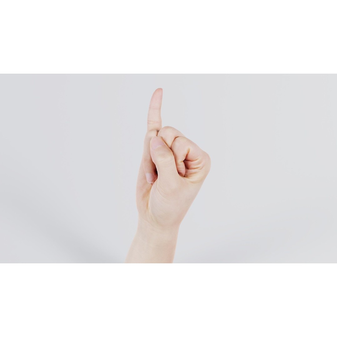 Finger Alphabet I 3D Model – Low Poly Character with PBR Textures - View 5