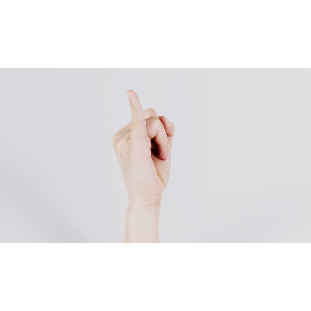 Finger Alphabet I 3D Model – Low Poly Character with PBR Textures - View 7