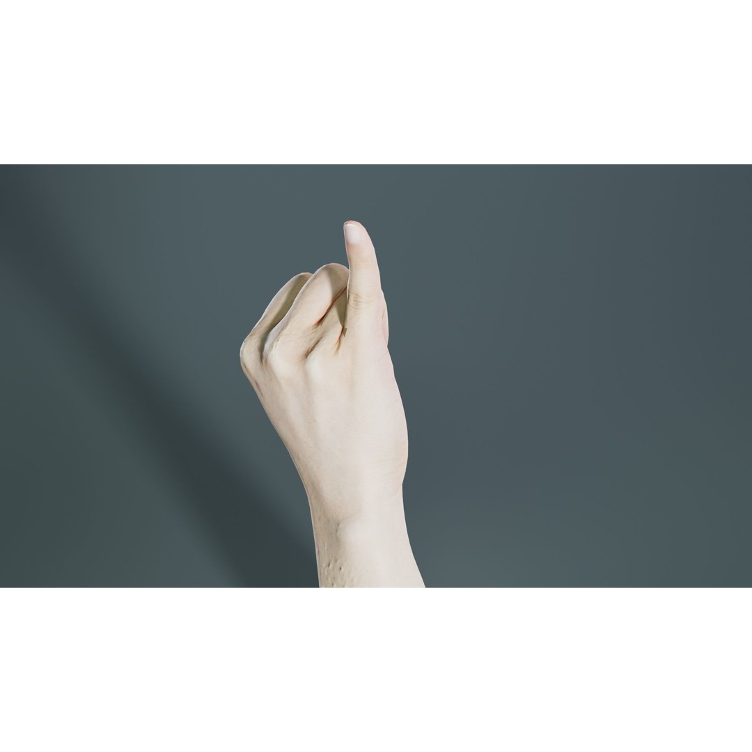Finger Alphabet I 3D Model – Low Poly Character with PBR Textures - View 9