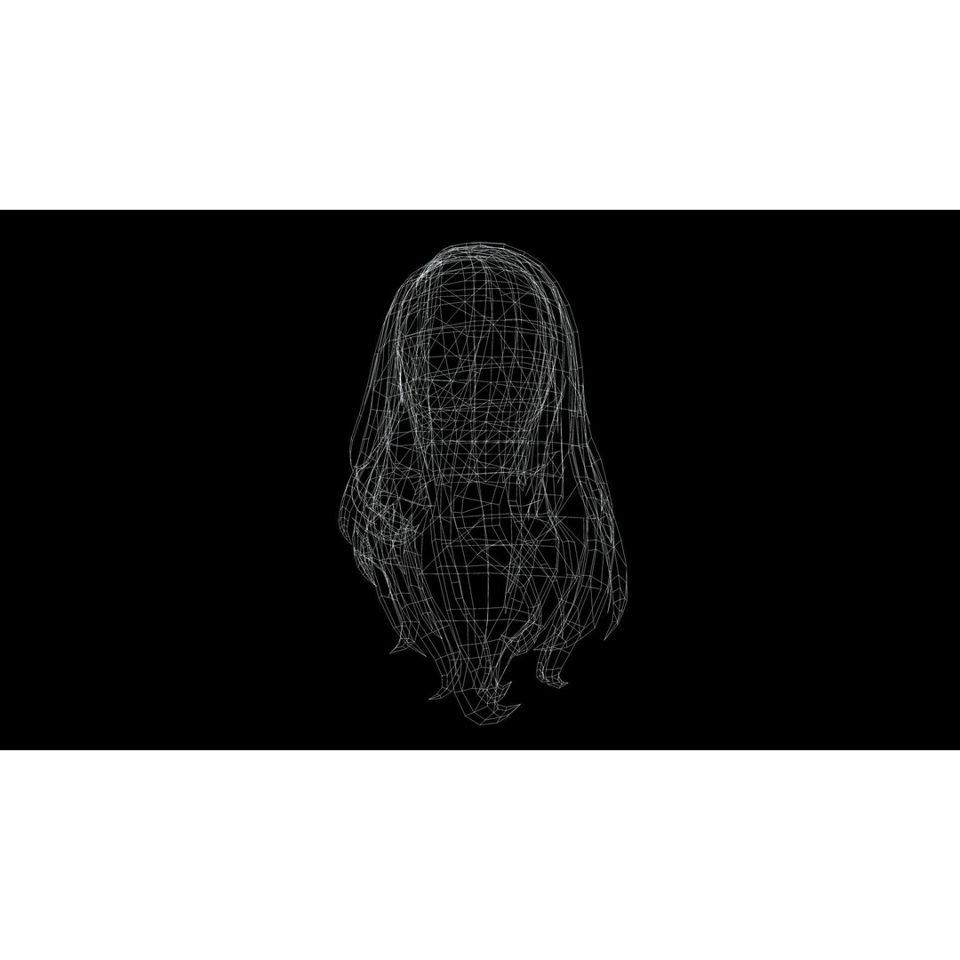 Female Colorable Hair 3D Model – Low Poly Realistic Game Asset, FBX - View 14