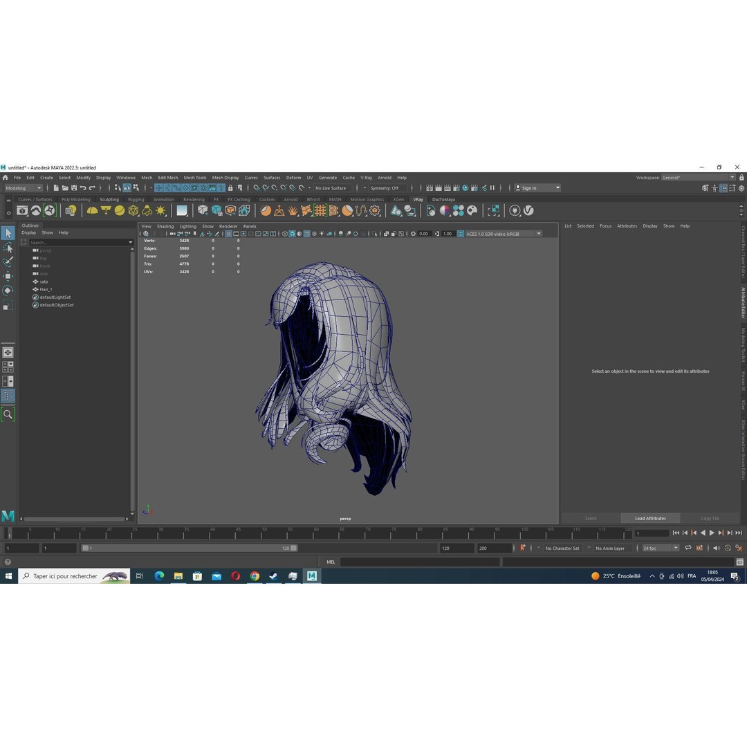 Female Colorable Hair 3D Model – Low Poly Realistic Game Asset, FBX - View 15