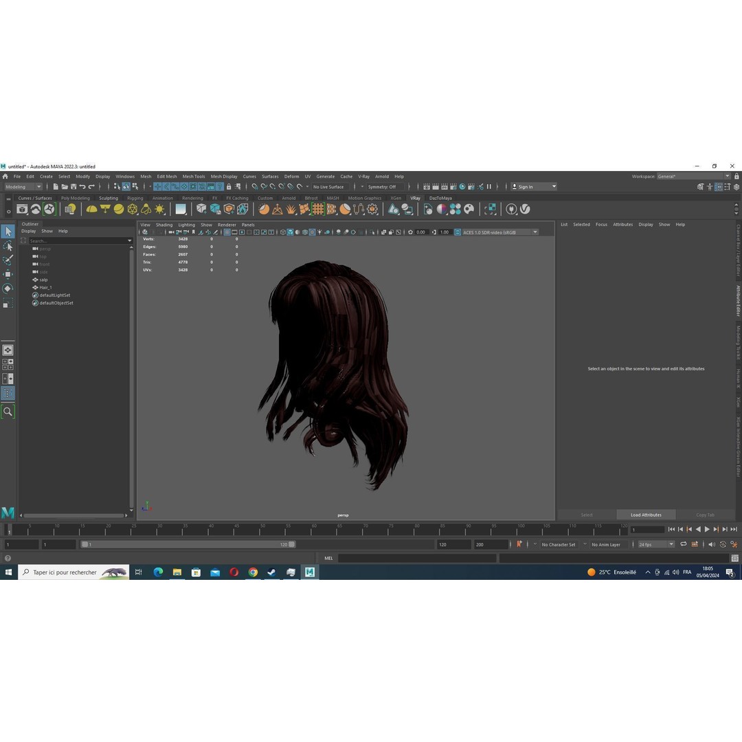 Female Colorable Hair 3D Model – Low Poly Realistic Game Asset, FBX - View 16