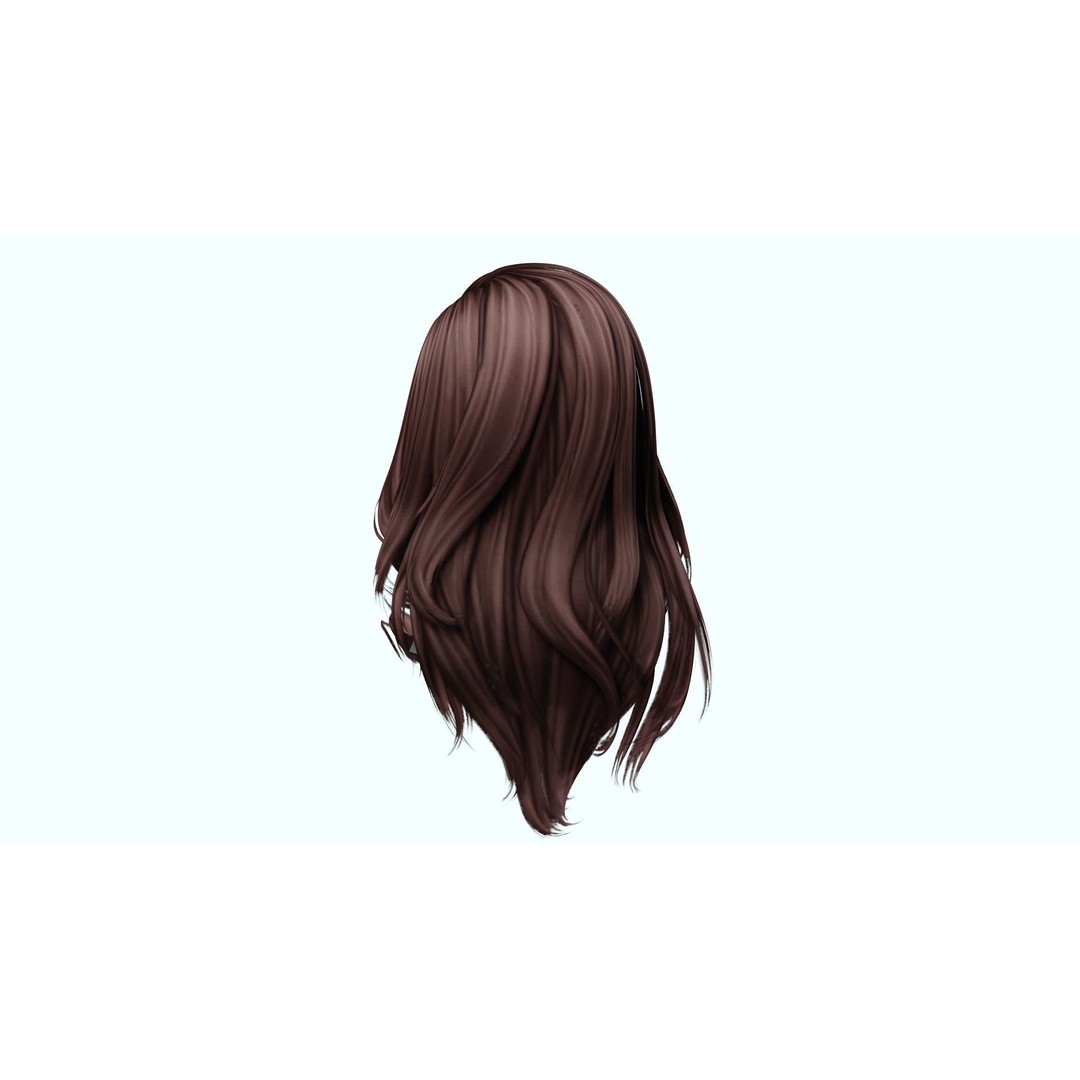 Female Colorable Hair 3D Model – Low Poly Realistic Game Asset, FBX - View 7