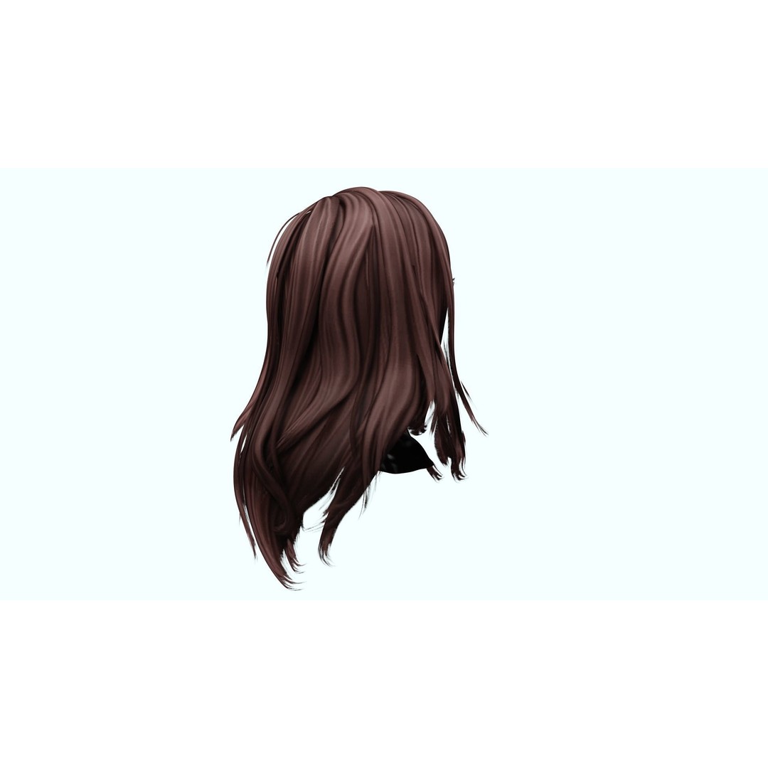 Female Colorable Hair 3D Model – Low Poly Realistic Game Asset, FBX - View 8