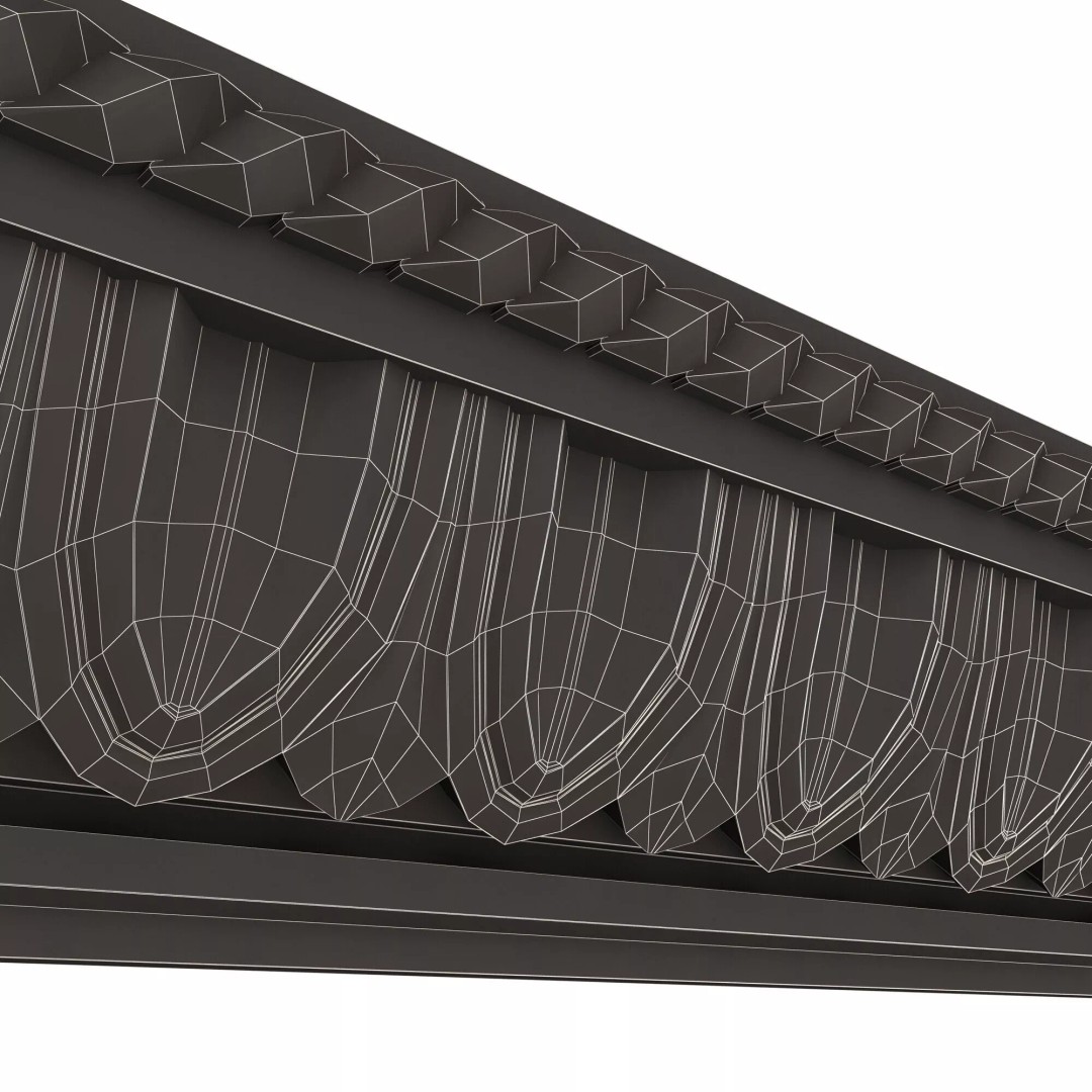 Ornament Element Molding 015 3D Model – Low Poly Architectural Decoration, FBX, OBJ - View 13