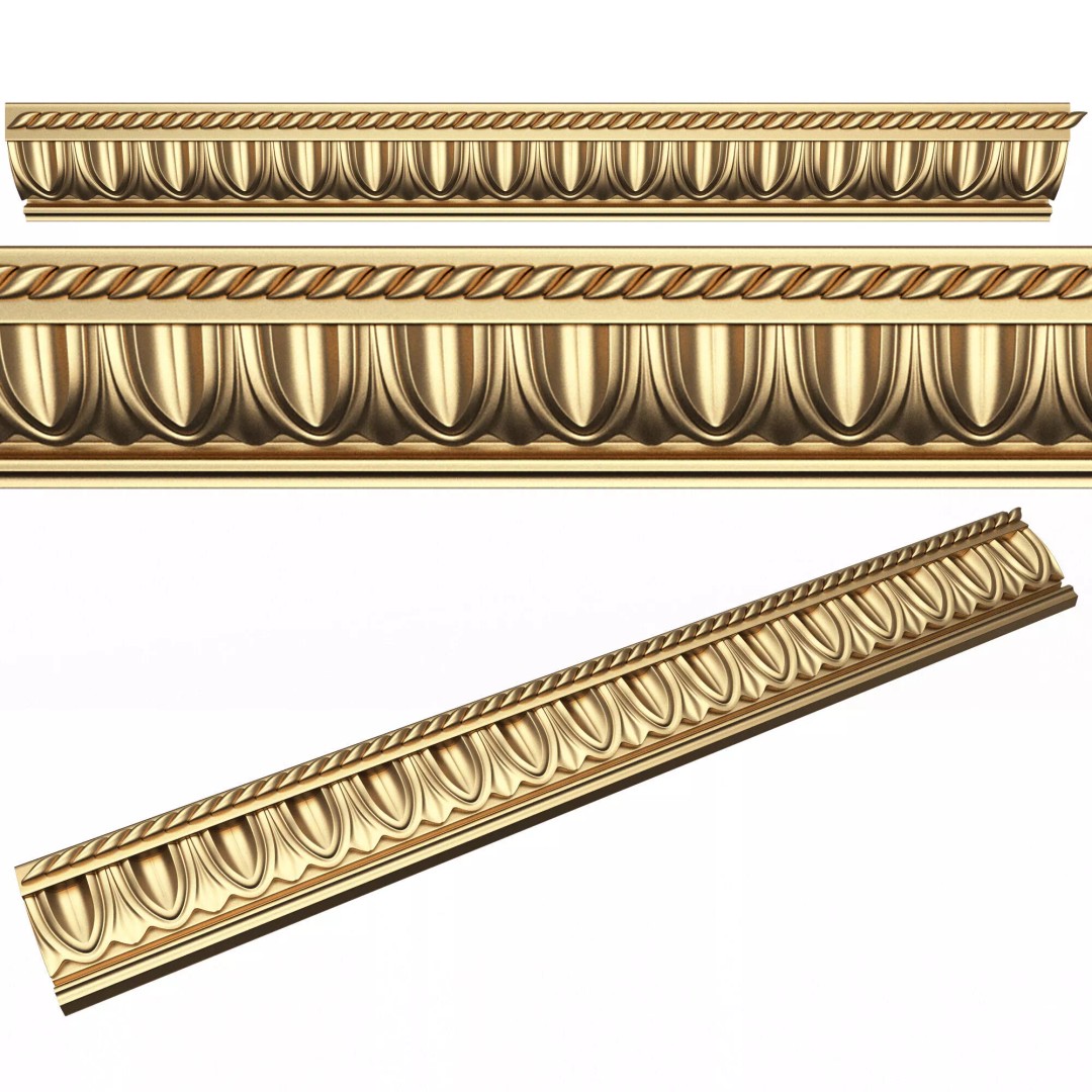 Ornament Element Molding 015 3D Model – Low Poly Architectural Decoration, FBX, OBJ - View 2