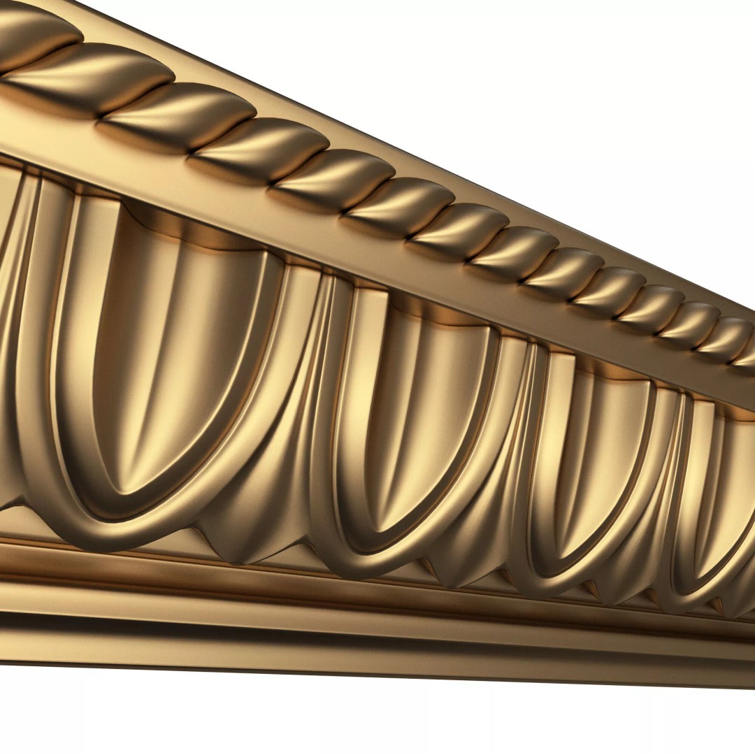 Ornament Element Molding 015 3D Model – Low Poly Architectural Decoration, FBX, OBJ - View 6
