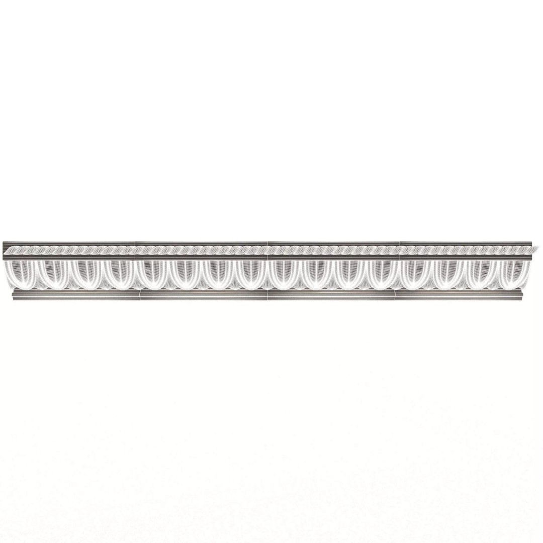 Ornament Element Molding 015 3D Model – Low Poly Architectural Decoration, FBX, OBJ - View 8