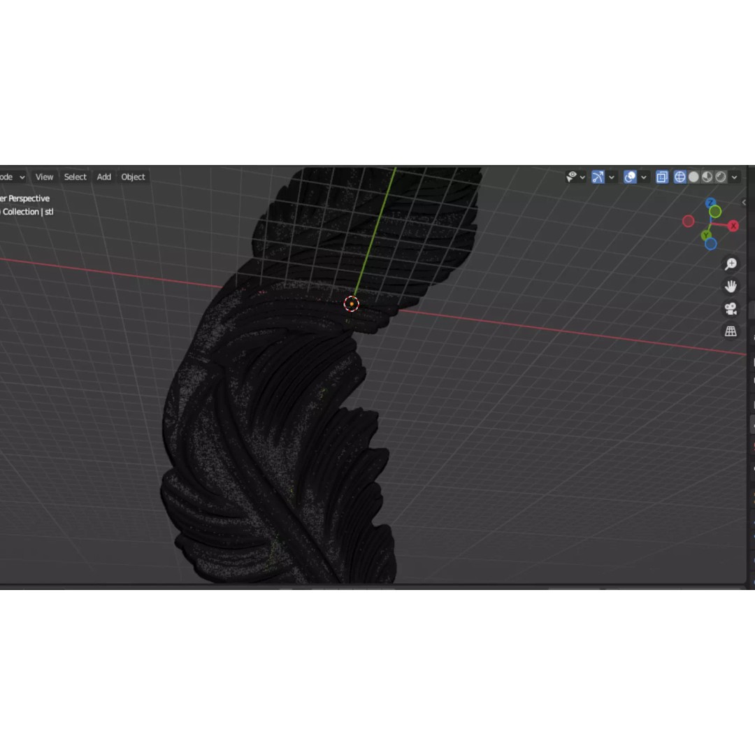 Feather Relief Panel 3D Model – Elegant Wall Decor for CNC & 3D Printing