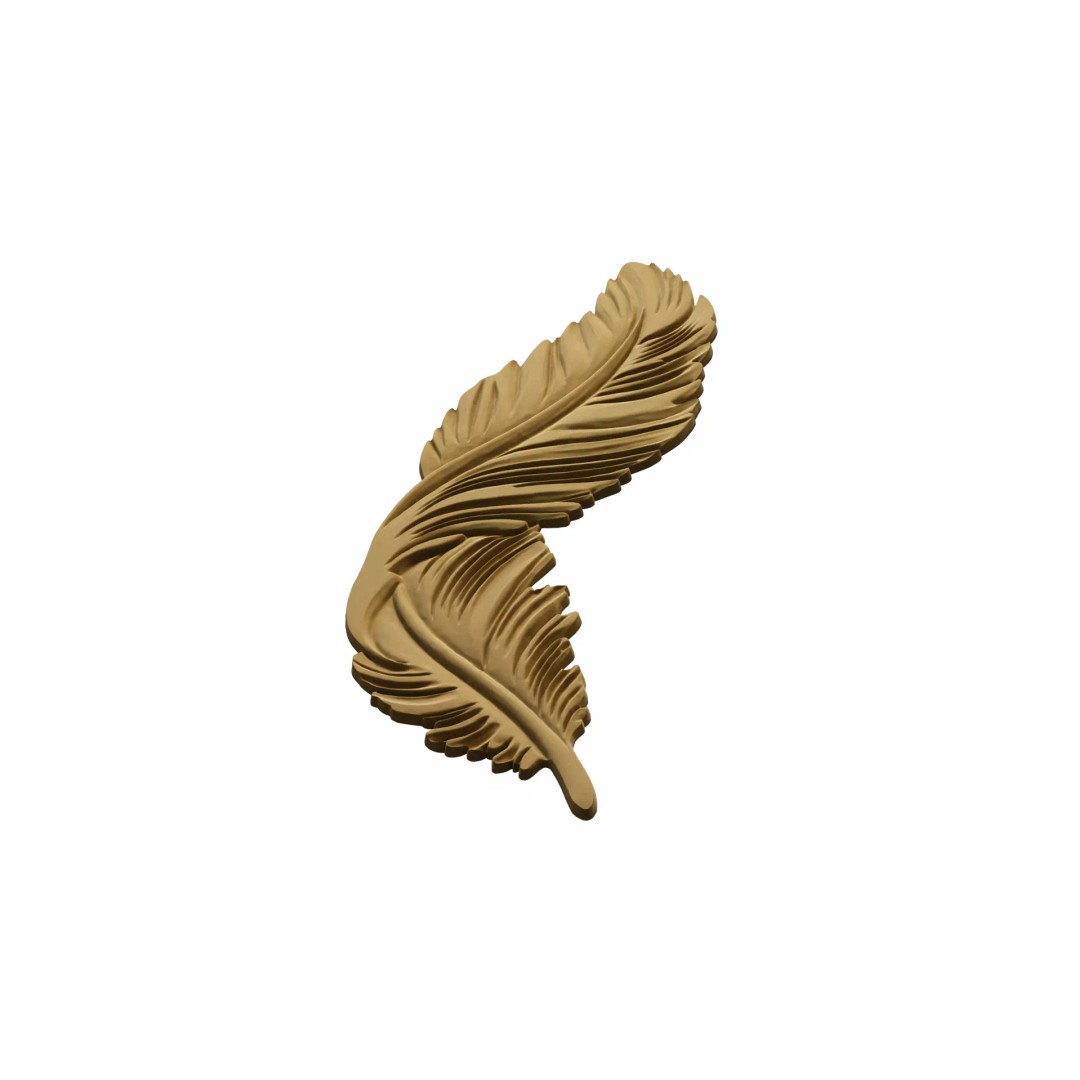 Feather Relief Panel 3D Model – Elegant Wall Decor for CNC & 3D Printing - View 10