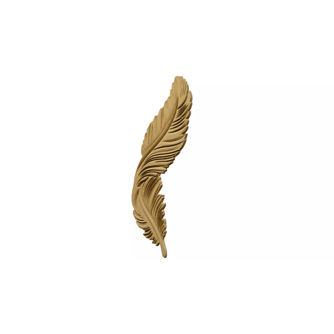 Feather Relief Panel 3D Model – Elegant Wall Decor for CNC & 3D Printing - View 13