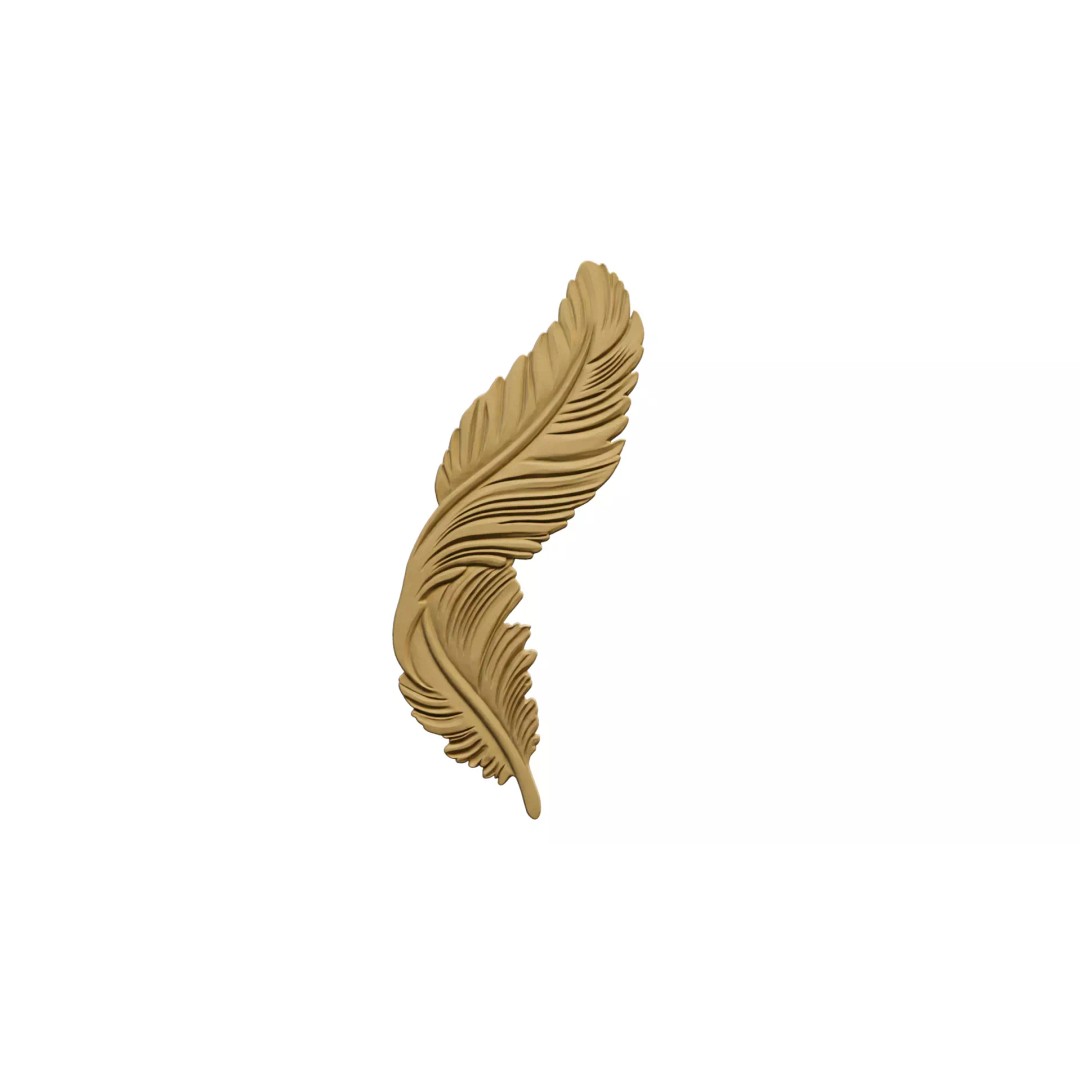 Feather Relief Panel 3D Model – Elegant Wall Decor for CNC & 3D Printing - View 14