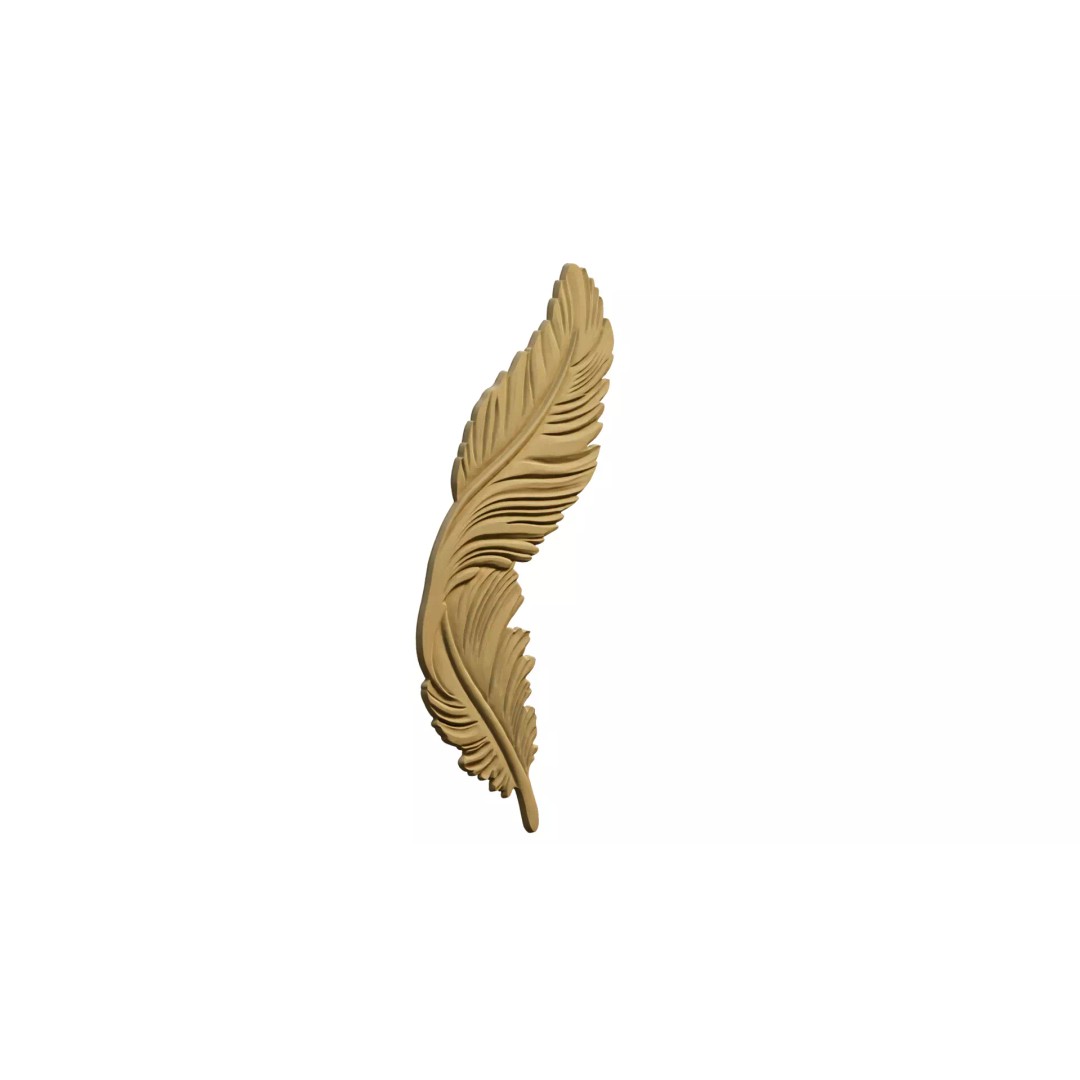 Feather Relief Panel 3D Model – Elegant Wall Decor for CNC & 3D Printing - View 17