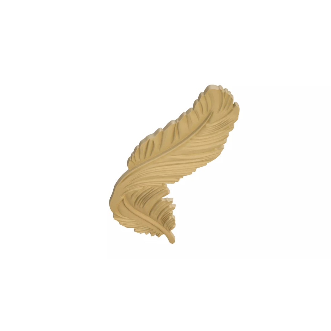 Feather Relief Panel 3D Model – Elegant Wall Decor for CNC & 3D Printing - View 18