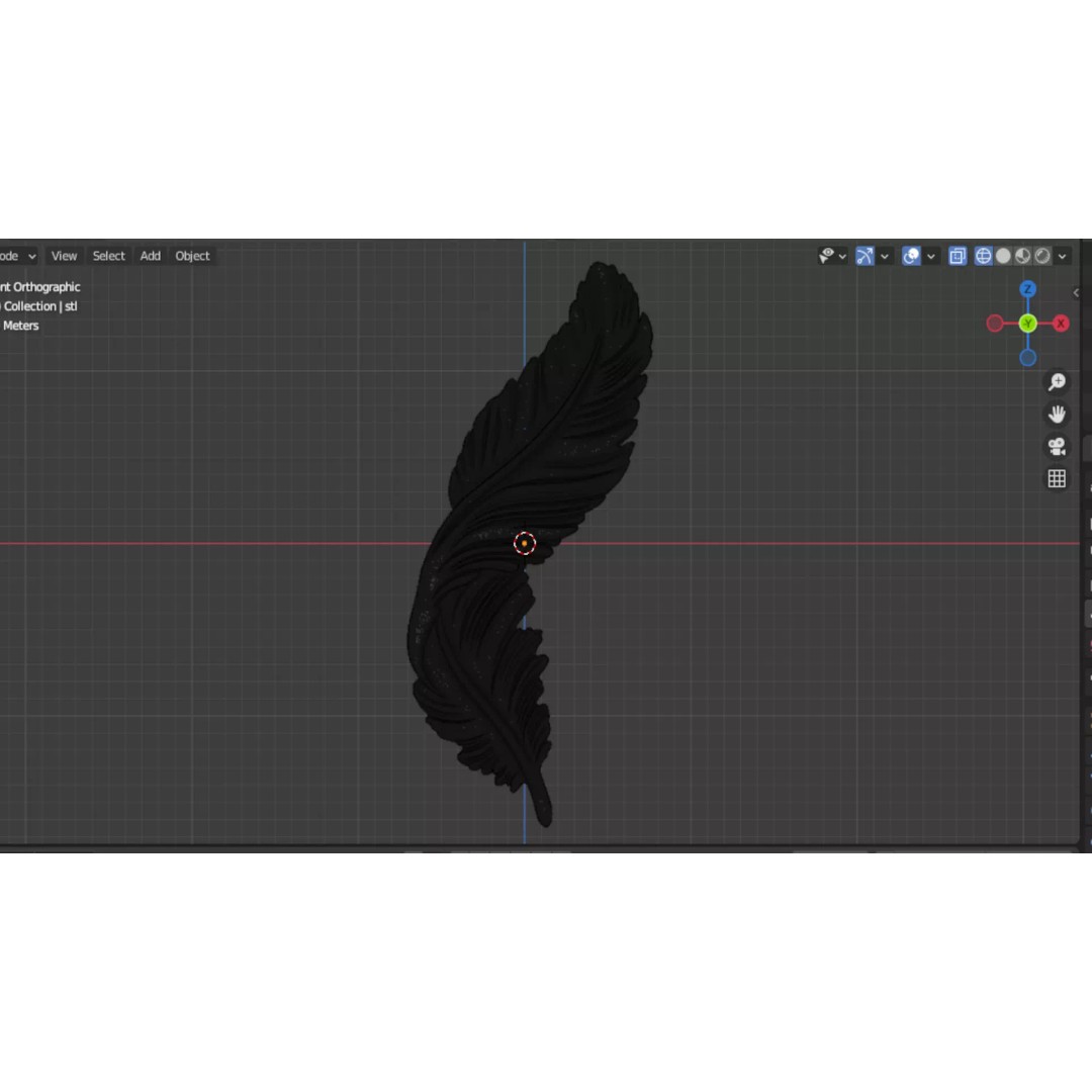Feather Relief Panel 3D Model – Elegant Wall Decor for CNC & 3D Printing - View 6