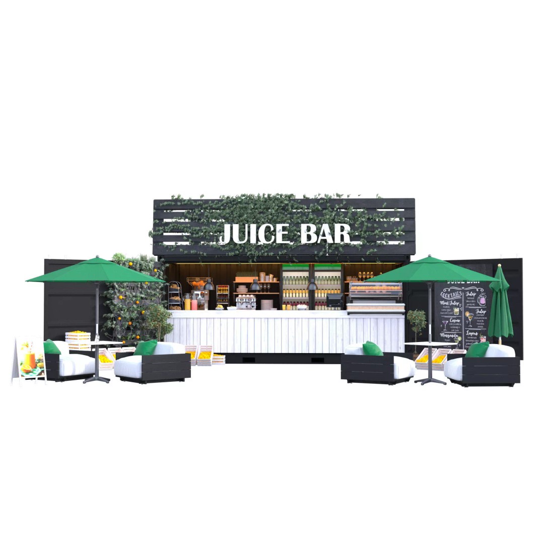 Container Juice Cafe 3D Model – High Quality Portable Kiosk, FBX - View 2