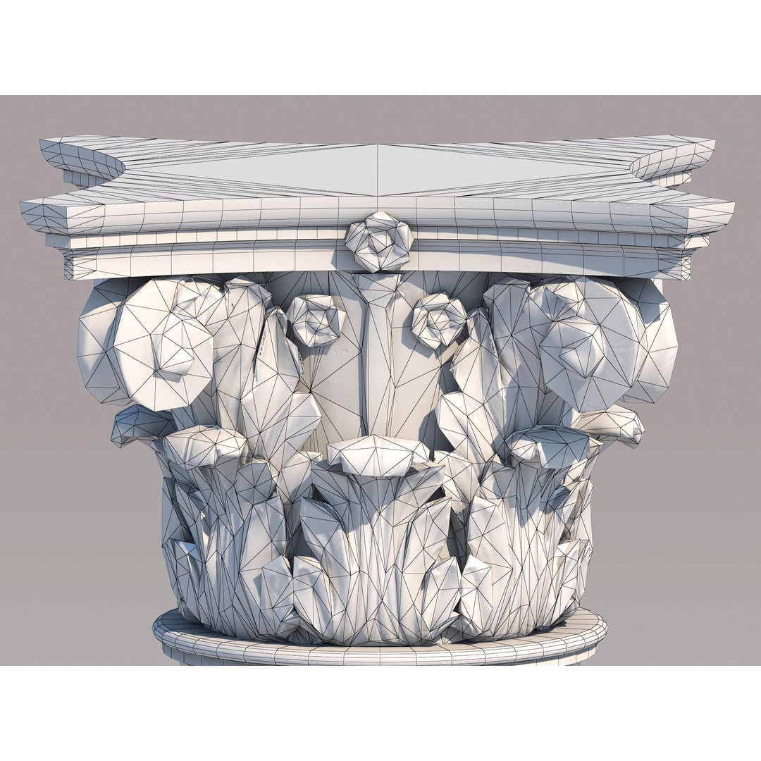 Corinthian Column 3D Model – Low Poly Architectural Element, FBX