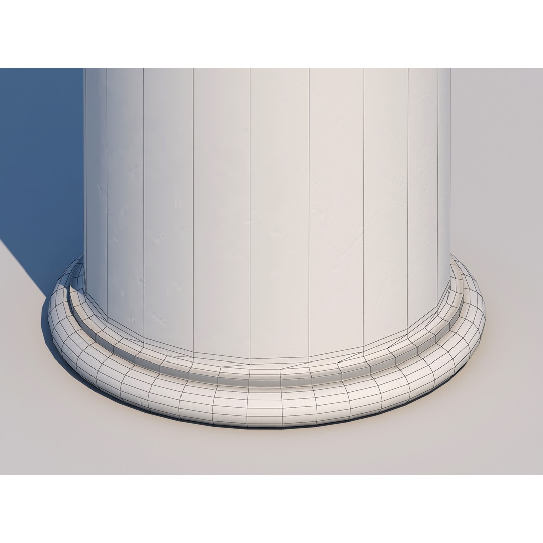 Corinthian Column 3D Model – Low Poly Architectural Element, FBX - View 14