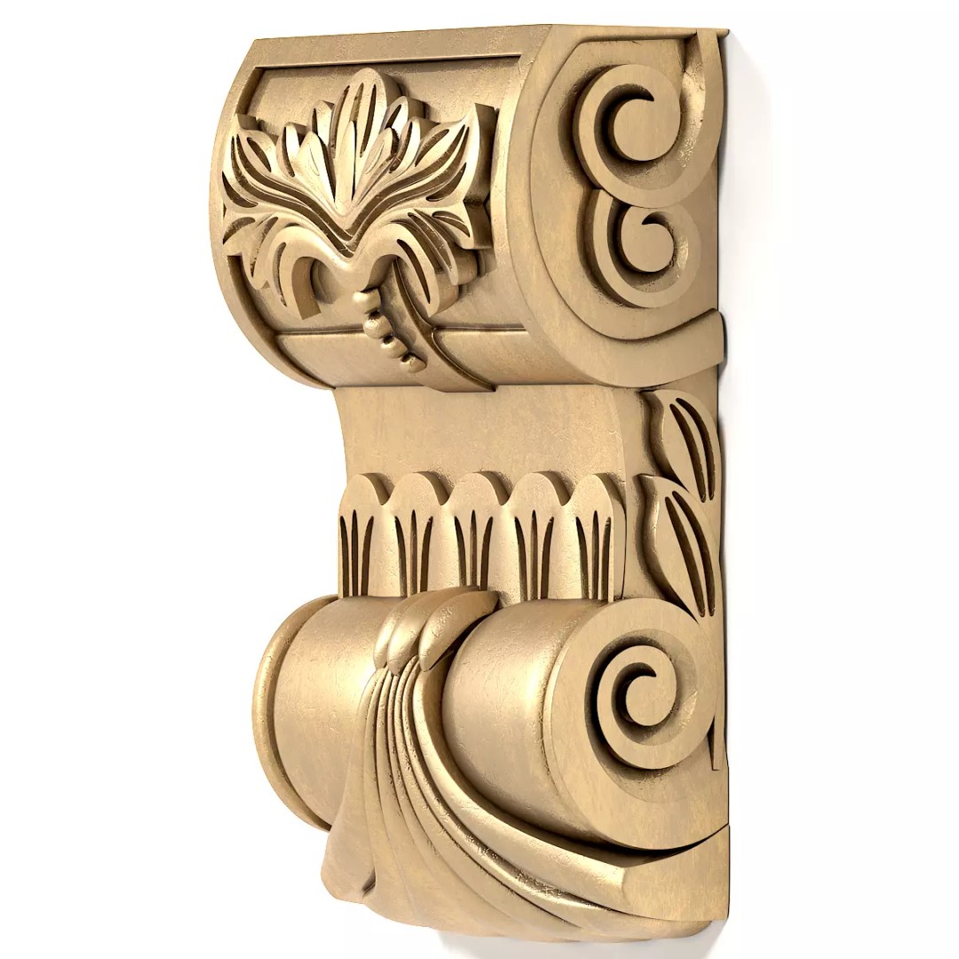 Corbel 3D Model – Decorative Architectural Panel, FBX, PBR Textures - View 2
