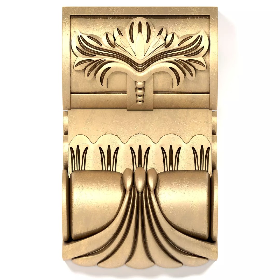 Corbel 3D Model – Decorative Architectural Panel, FBX, PBR Textures - View 3