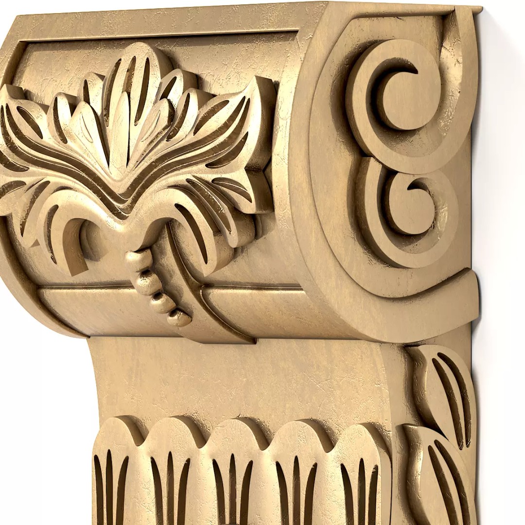 Corbel 3D Model – Decorative Architectural Panel, FBX, PBR Textures - View 7