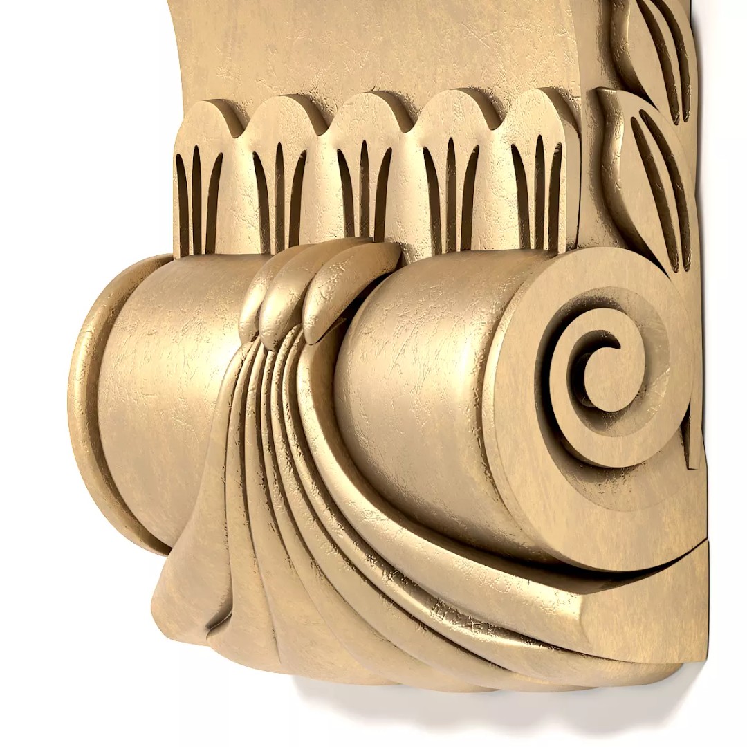 Corbel 3D Model – Decorative Architectural Panel, FBX, PBR Textures - View 8