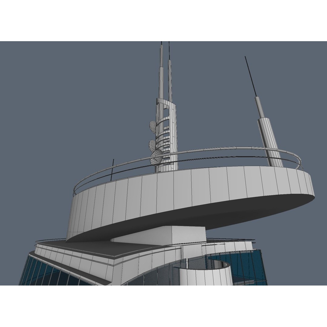 High-Rise Office Building 3D Model – Low Poly Game Asset, FBX, OBJ
