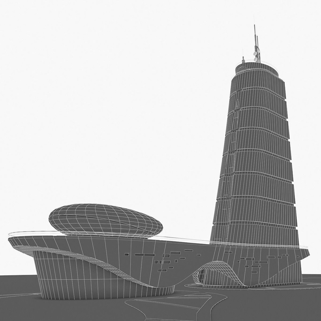 High-Rise Office Building 3D Model – Low Poly Game Asset, FBX, OBJ - View 6