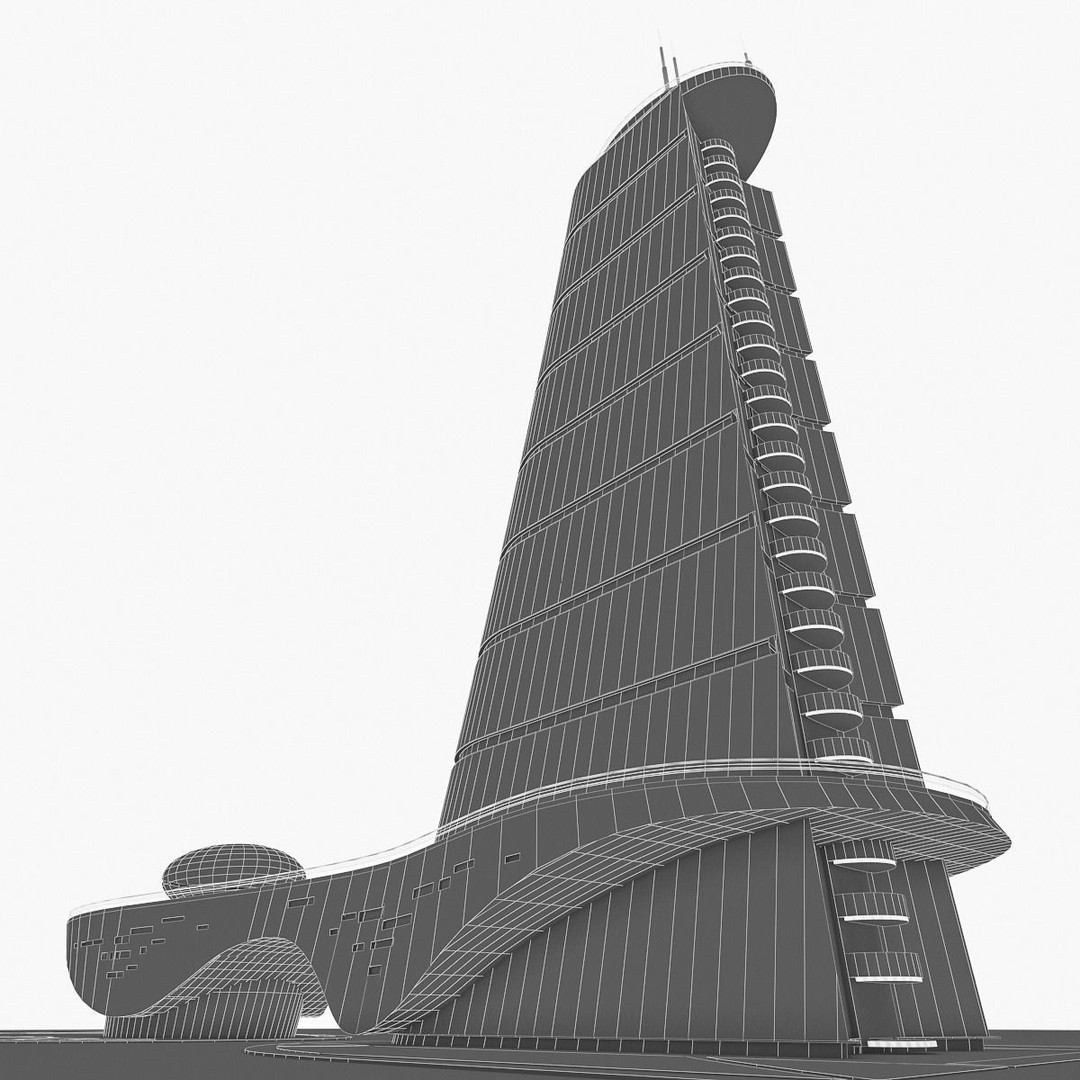 High-Rise Office Building 3D Model – Low Poly Game Asset, FBX, OBJ - View 7