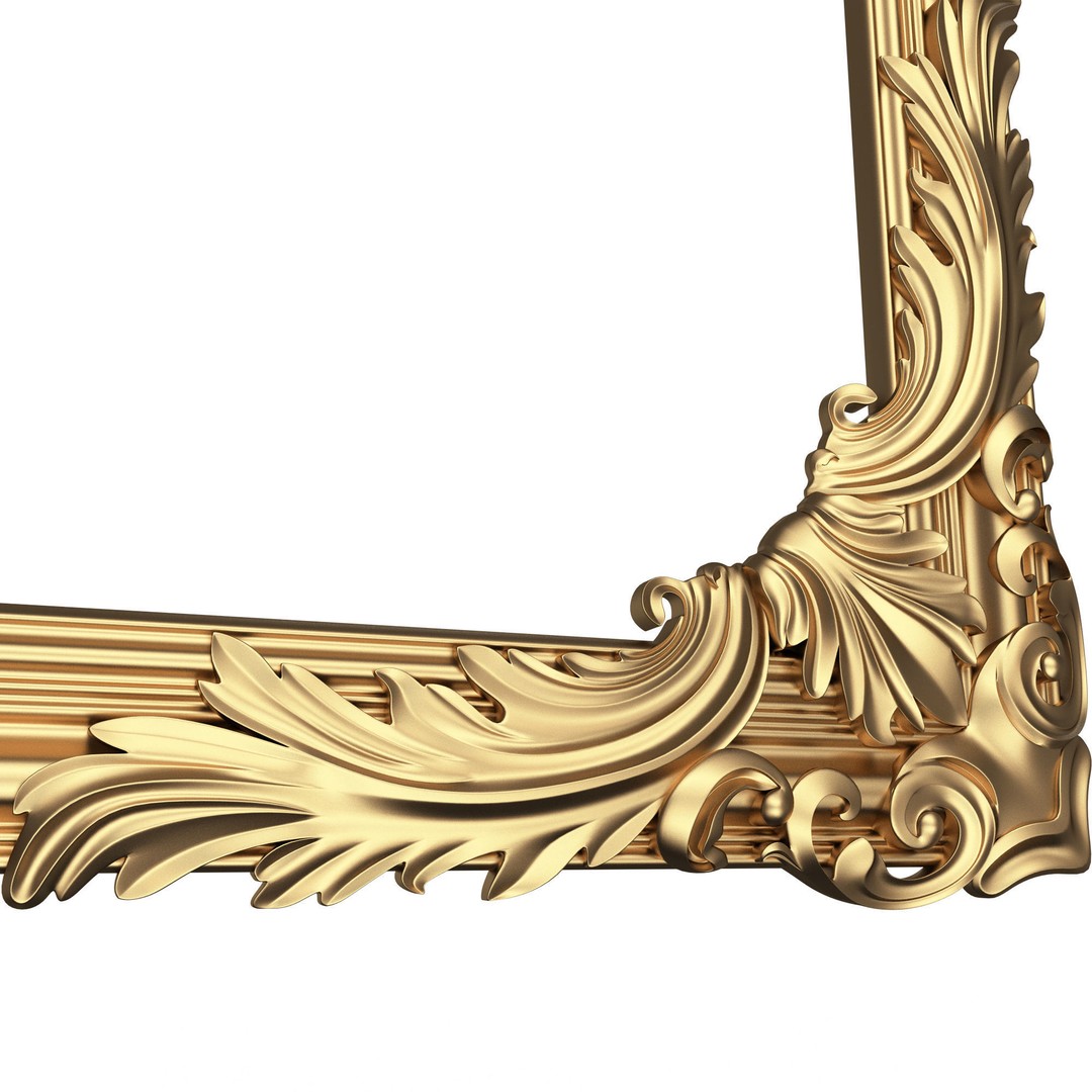 Corner Carved Plaster Molding 3D Model – Low Poly Architectural Decoration, FBX, OBJ - View 5
