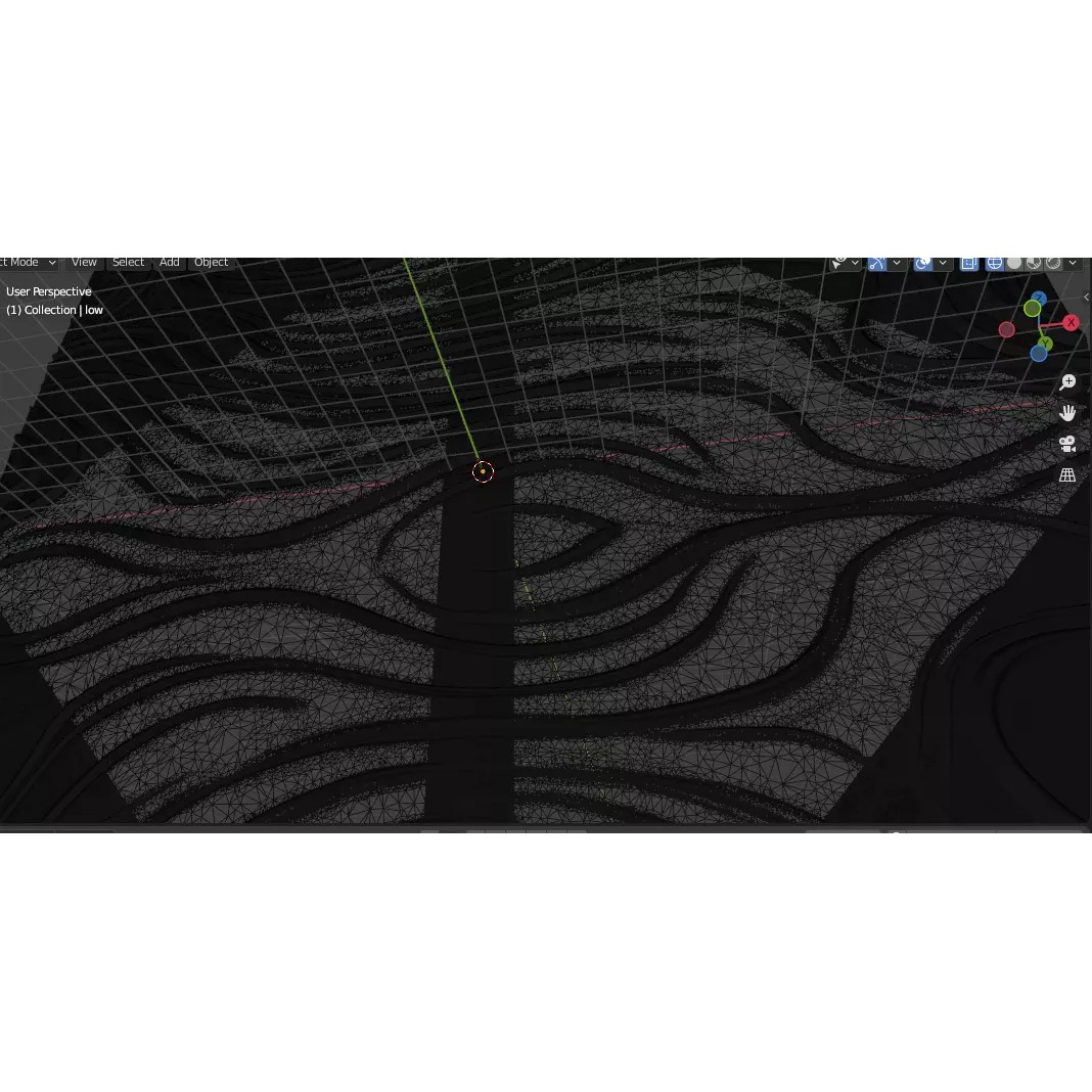 Organic Wavy Decor Relief Mural 3D Model – Abstract CNC Art, STL, FBX, OBJ