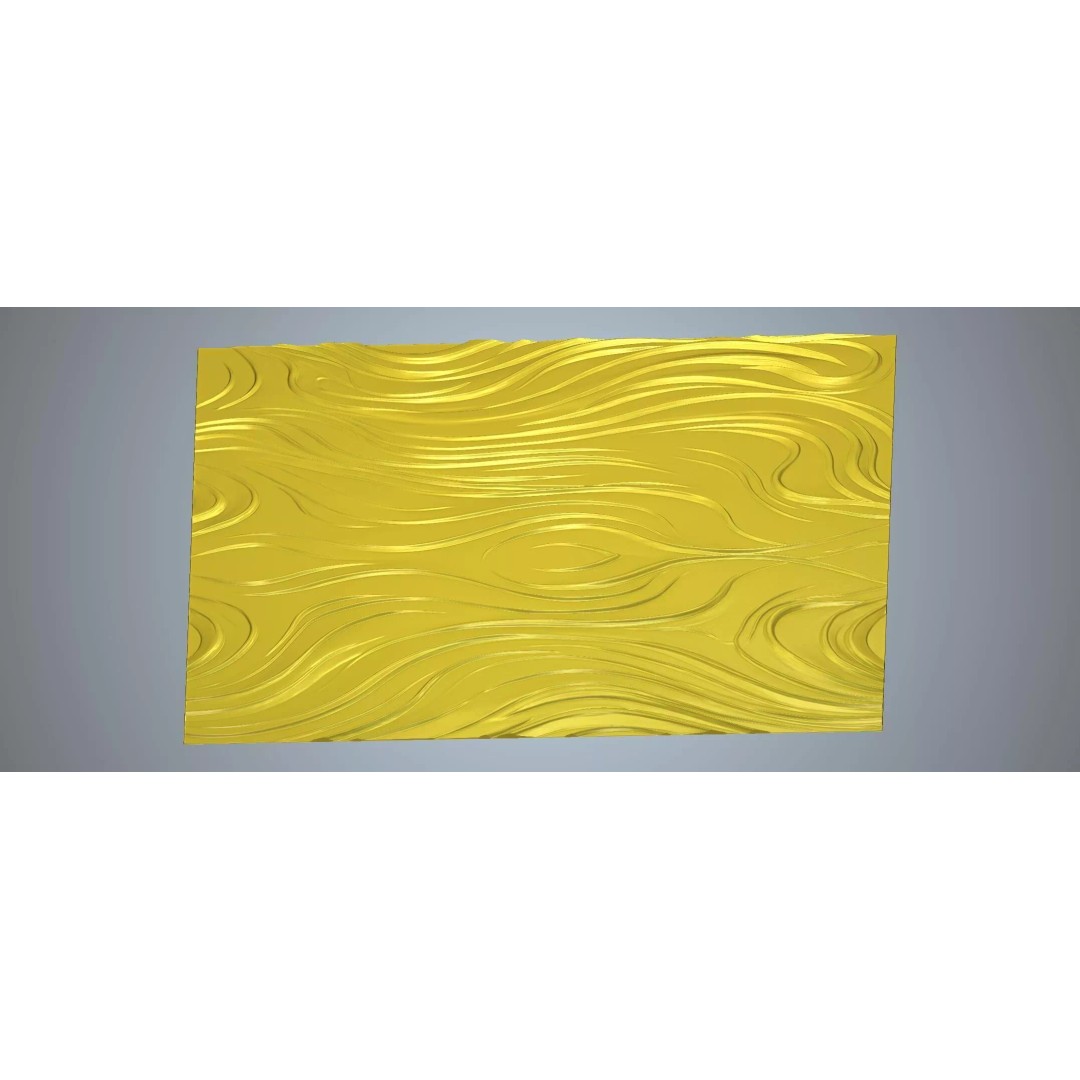 Organic Wavy Decor Relief Mural 3D Model – Abstract CNC Art, STL, FBX, OBJ - View 11