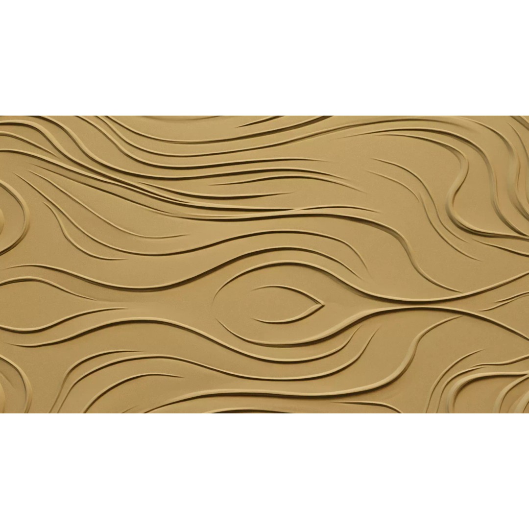 Organic Wavy Decor Relief Mural 3D Model – Abstract CNC Art, STL, FBX, OBJ - View 12