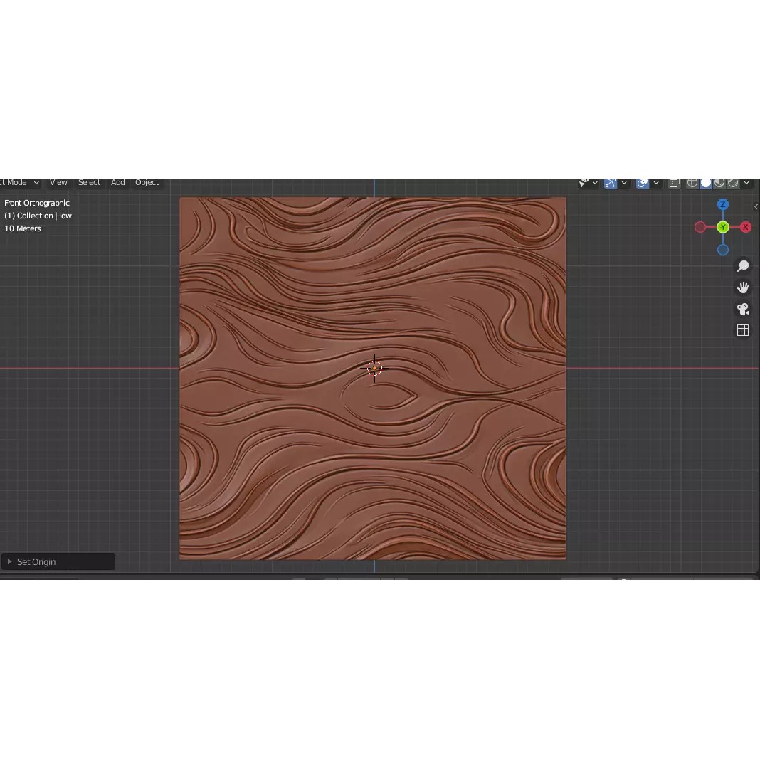 Organic Wavy Decor Relief Mural 3D Model – Abstract CNC Art, STL, FBX, OBJ - View 13