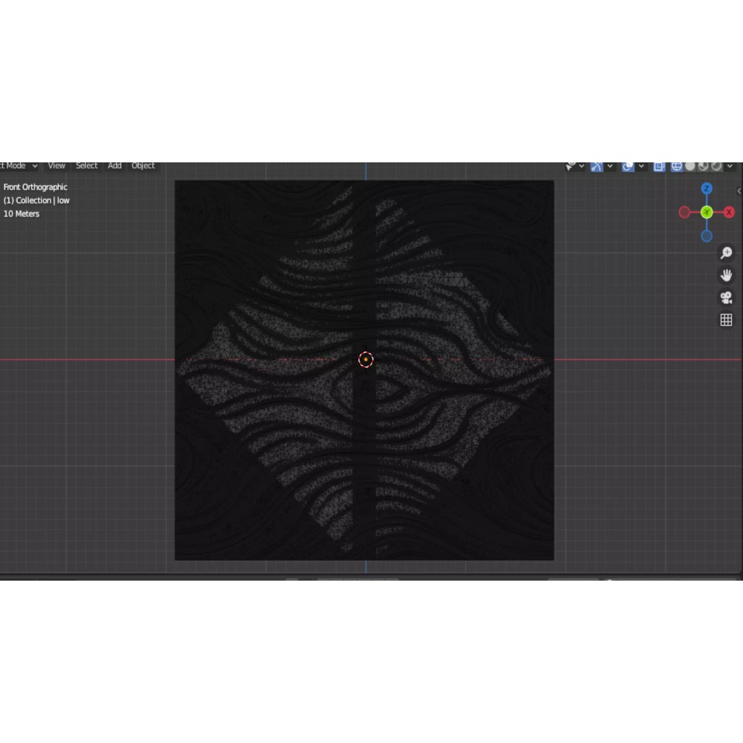 Organic Wavy Decor Relief Mural 3D Model – Abstract CNC Art, STL, FBX, OBJ - View 14