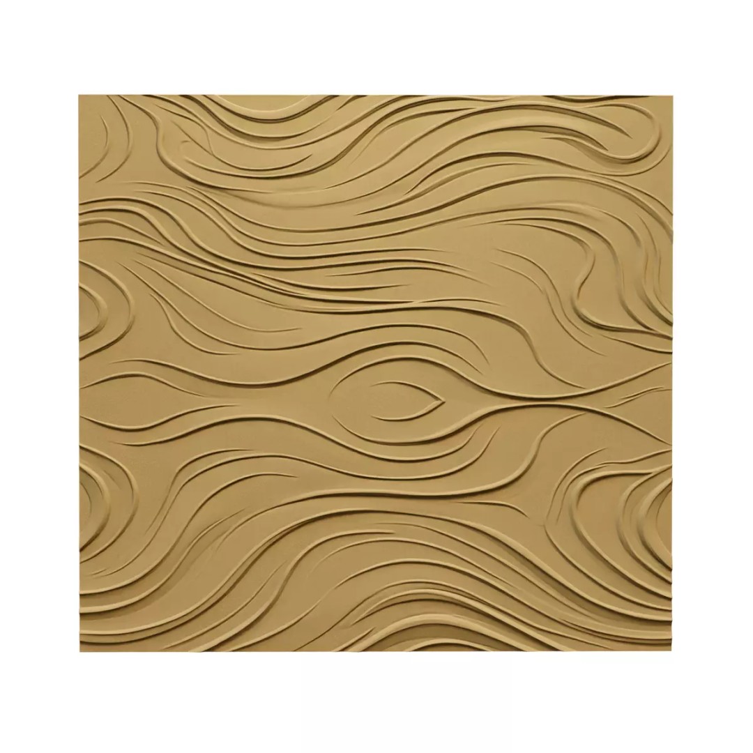 Organic Wavy Decor Relief Mural 3D Model – Abstract CNC Art, STL, FBX, OBJ - View 4