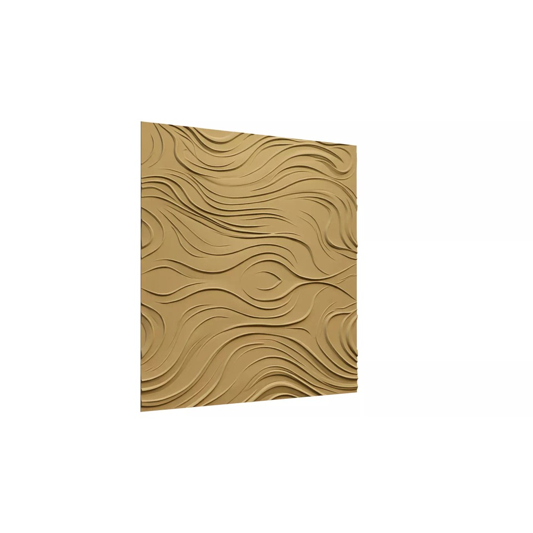 Organic Wavy Decor Relief Mural 3D Model – Abstract CNC Art, STL, FBX, OBJ - View 5