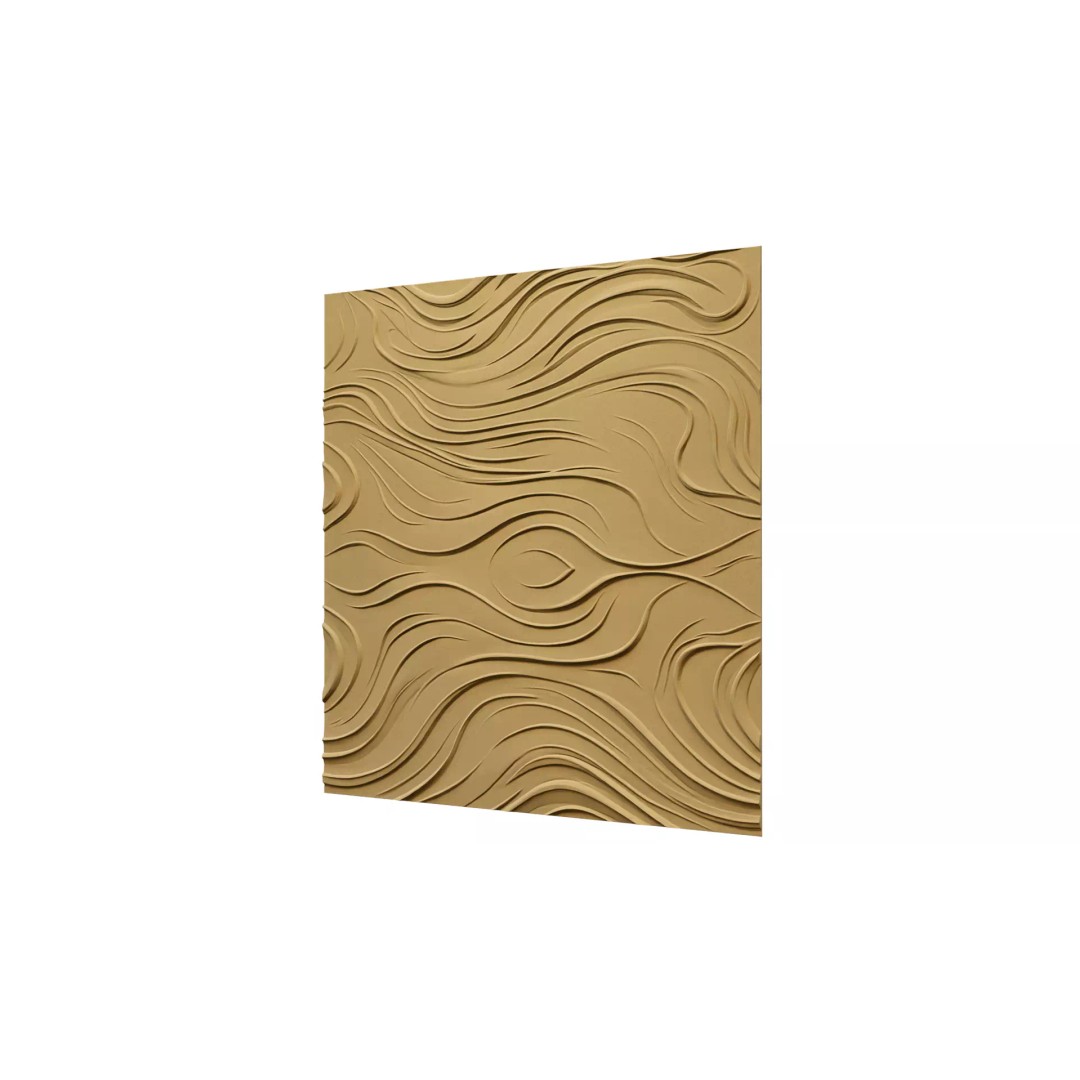 Organic Wavy Decor Relief Mural 3D Model – Abstract CNC Art, STL, FBX, OBJ - View 7