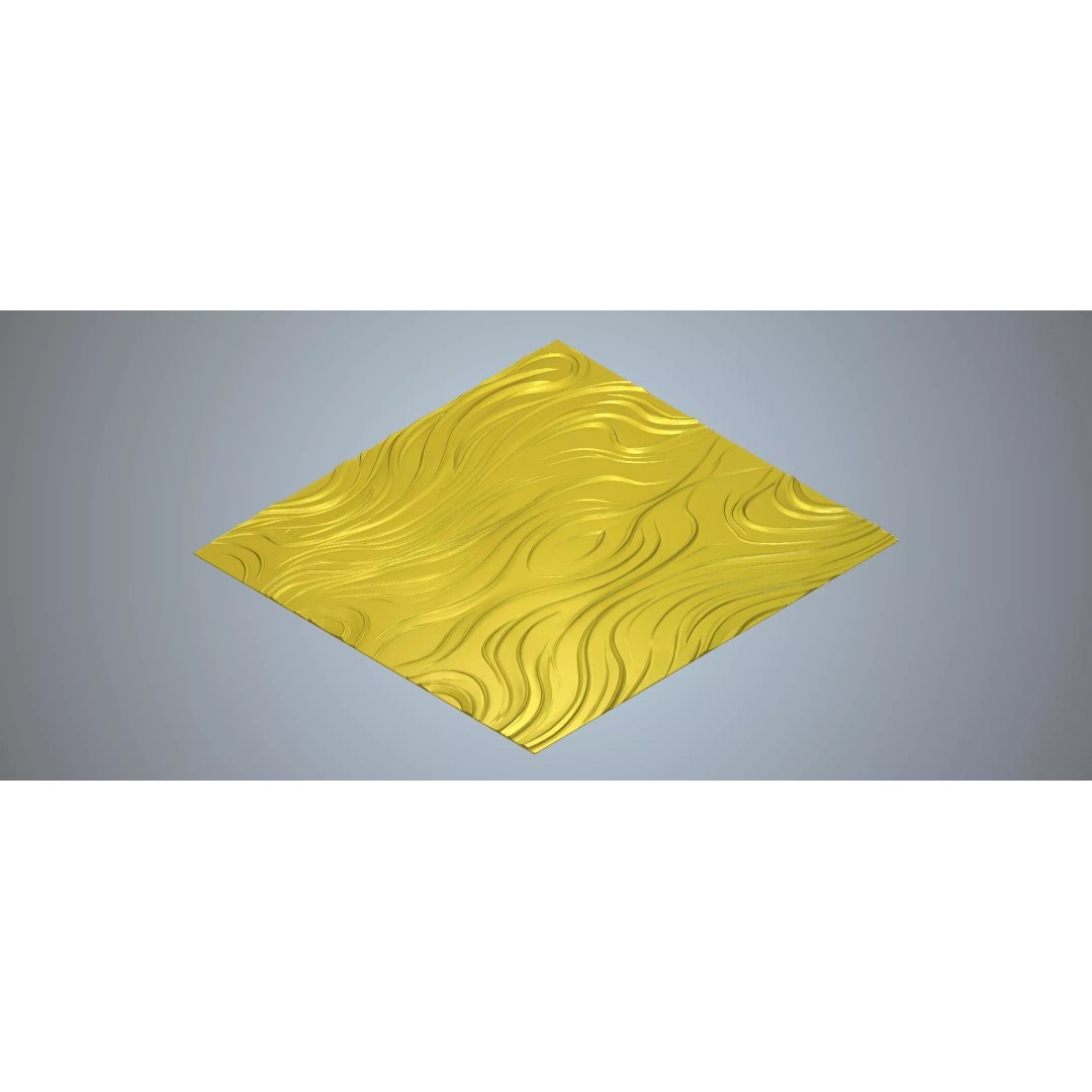 Organic Wavy Decor Relief Mural 3D Model – Abstract CNC Art, STL, FBX, OBJ - View 8
