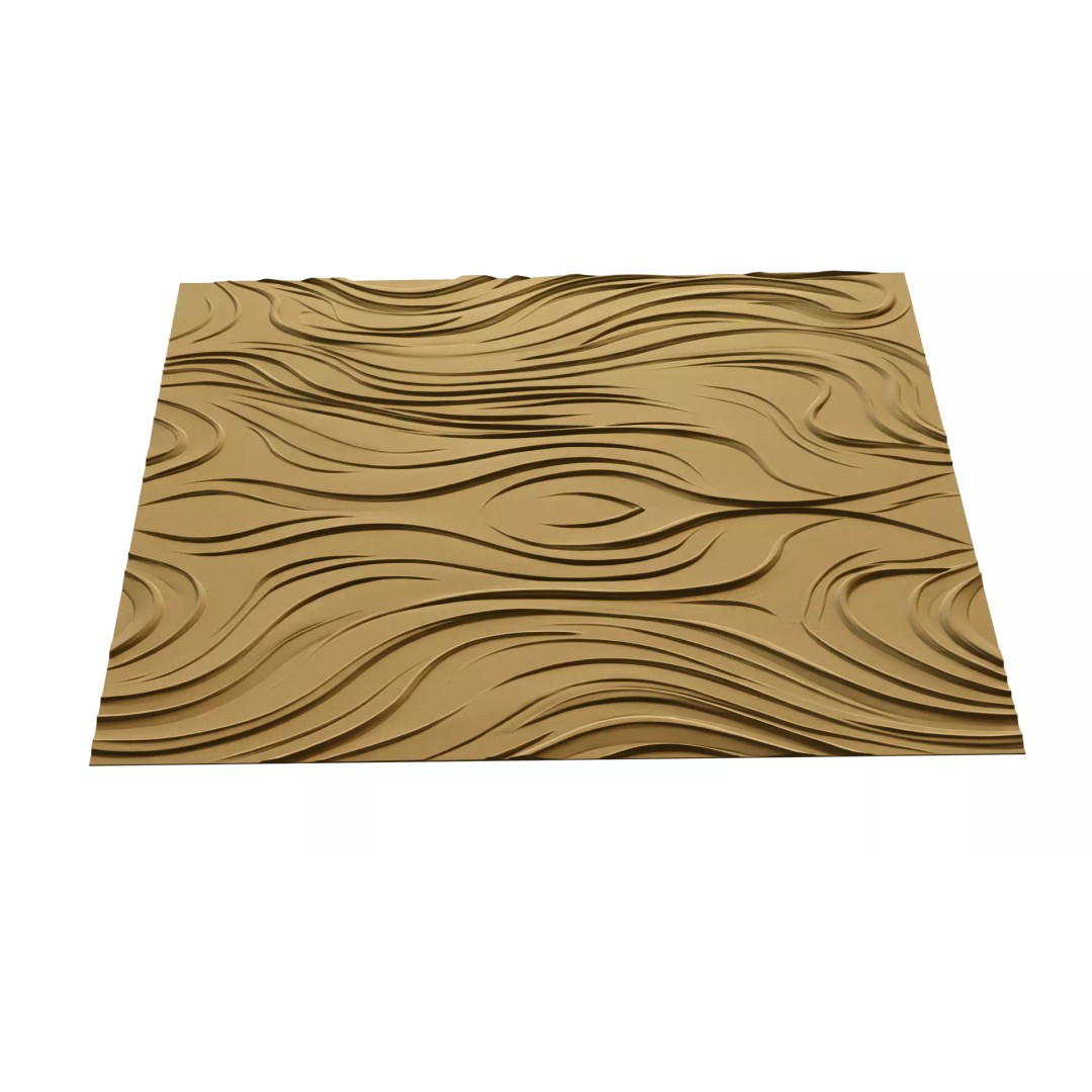 Organic Wavy Decor Relief Mural 3D Model – Abstract CNC Art, STL, FBX, OBJ - View 9