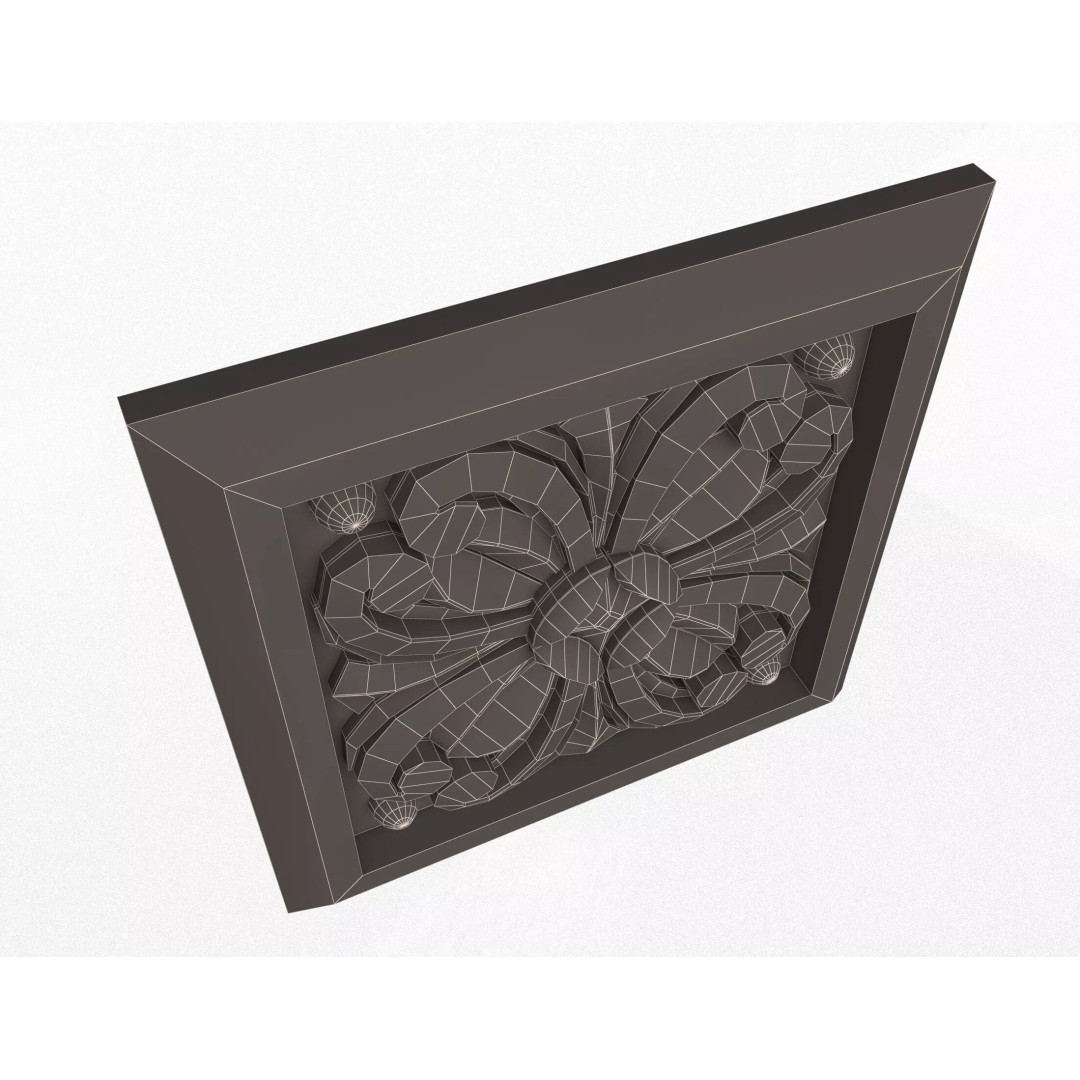 Rosette Carved Decoration 3D Model – Low Poly Architectural Ornament, FBX, OBJ - View 13